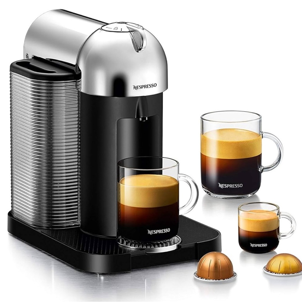 NEW
Nespresso Vertuo Coffee and Espresso Machine by Breville,5 Cups, Chrome
